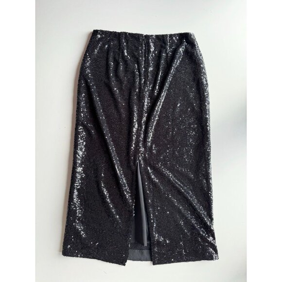 NWT GAP Black Sequin High Waisted Pencil Midi Skirt, Size S - Picture 8 of 14